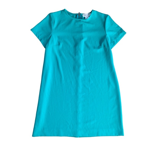 Tobey Grey Teal Blue Short Sleeve Mini Dress M - Picture 1 of 5